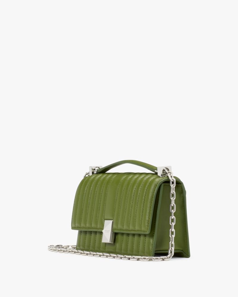 KateSpade Deco Quilted Mini Flap Chain Crossbody Jungle Vine