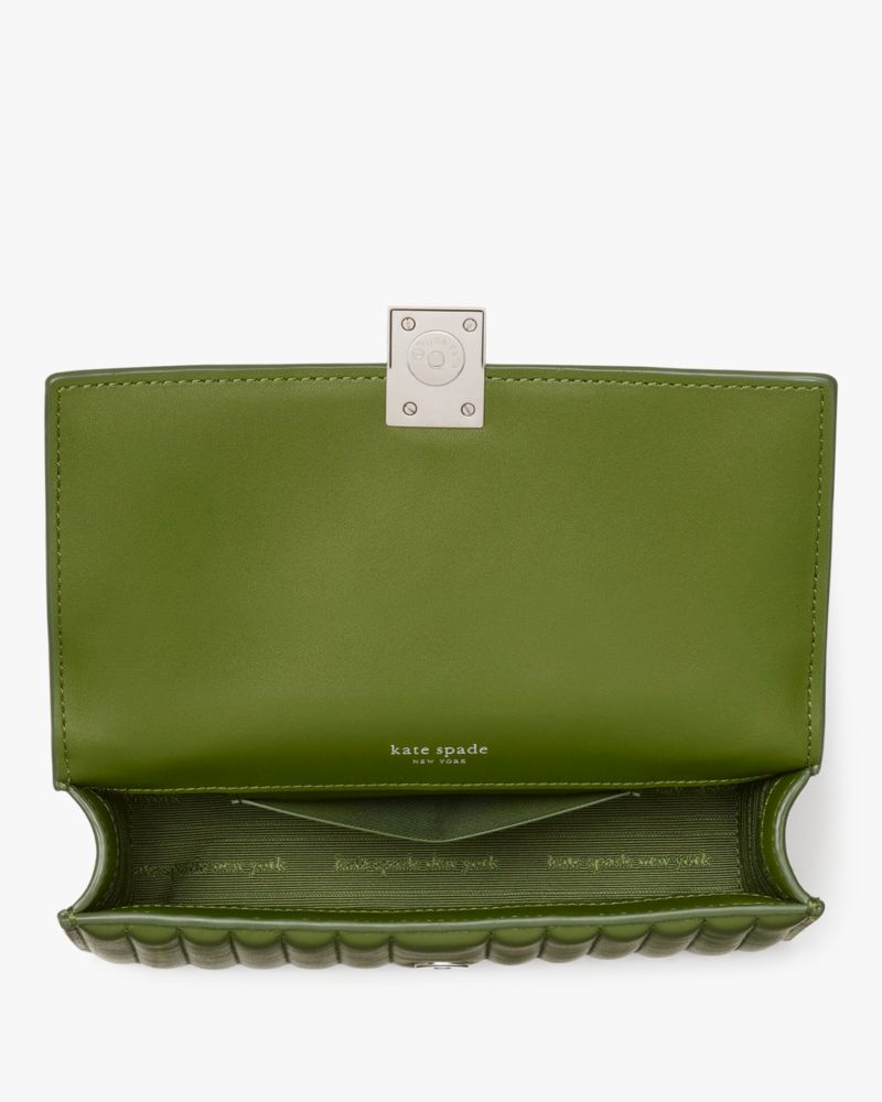 KateSpade Deco Quilted Mini Flap Chain Crossbody Jungle Vine