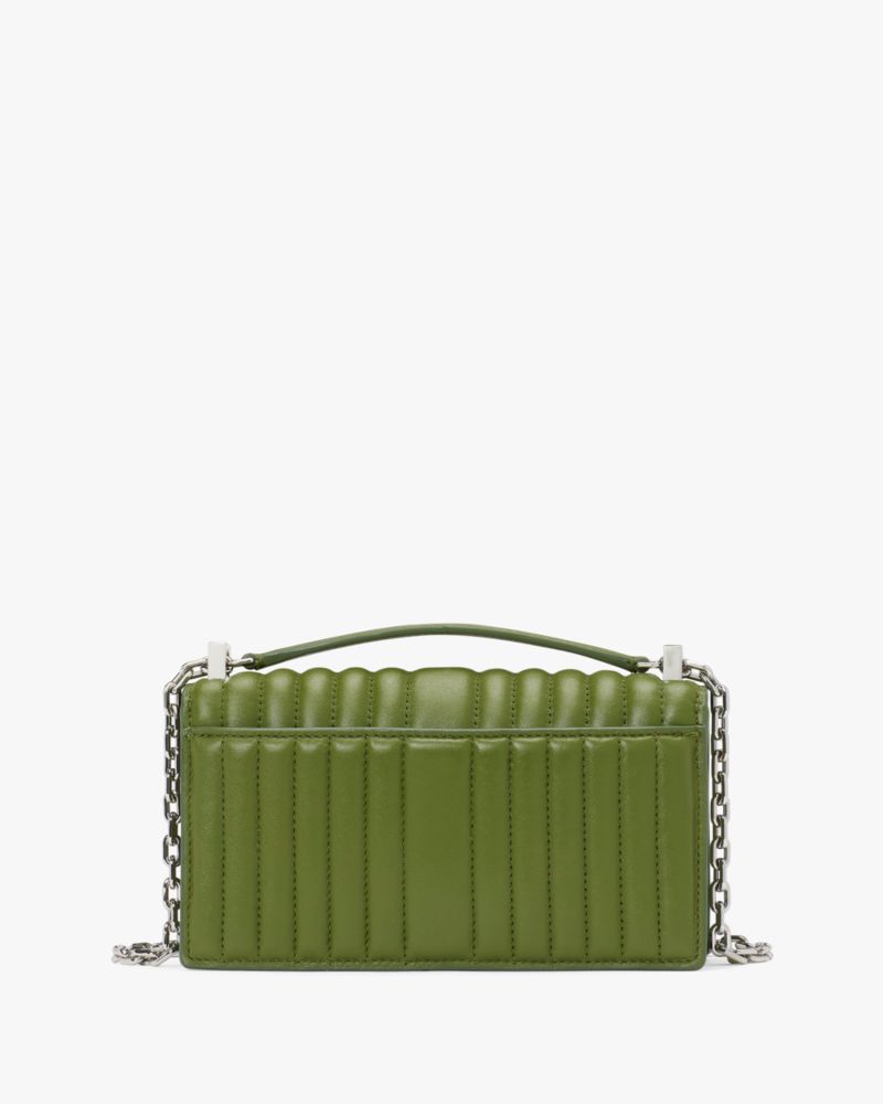 KateSpade Deco Quilted Mini Flap Chain Crossbody Jungle Vine