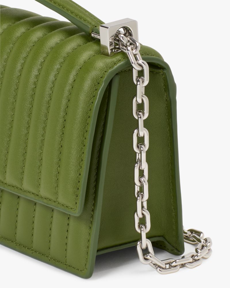 KateSpade Deco Quilted Mini Flap Chain Crossbody Jungle Vine