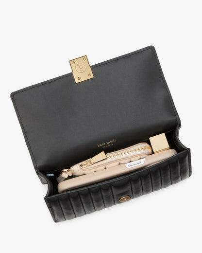 KateSpade Deco Quilted Mini Flap Chain Crossbody Jungle Vine