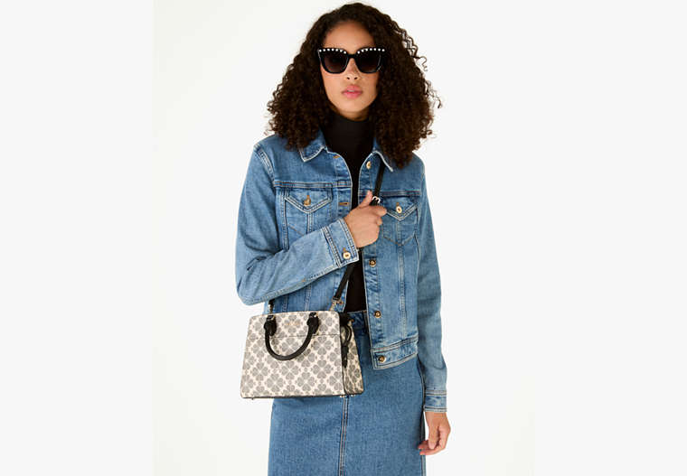 Signature Spade Flower Small Satchel Black Multi Black Multi