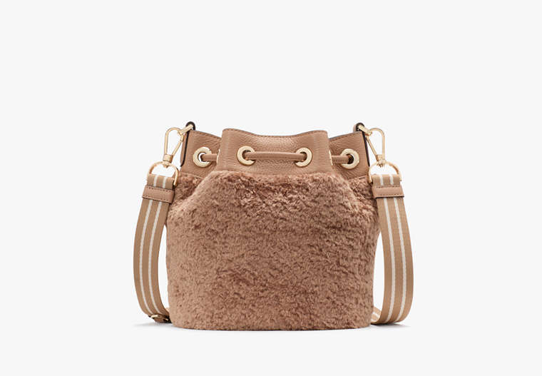 Rosie Faux Fur Small Bucket Bag Light Fawn Light Fawn