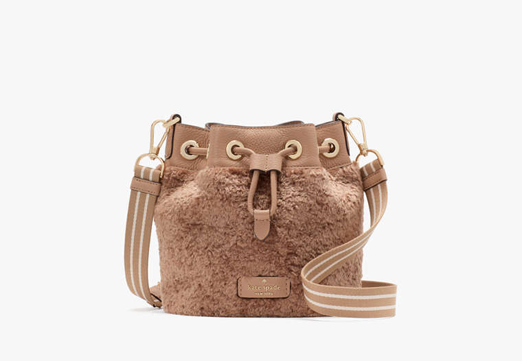 Rosie Faux Fur Small Bucket Bag Light Fawn Light Fawn