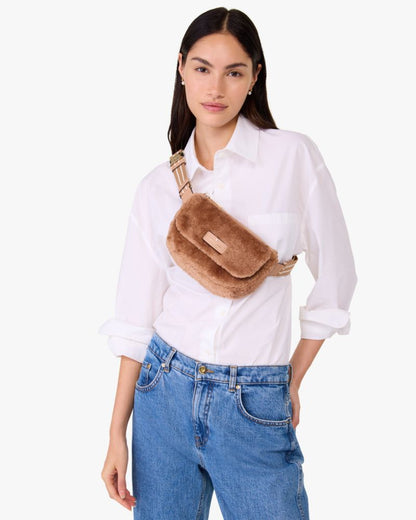 KateSpade Rosie Faux Fur Belt Bag Light Fawn