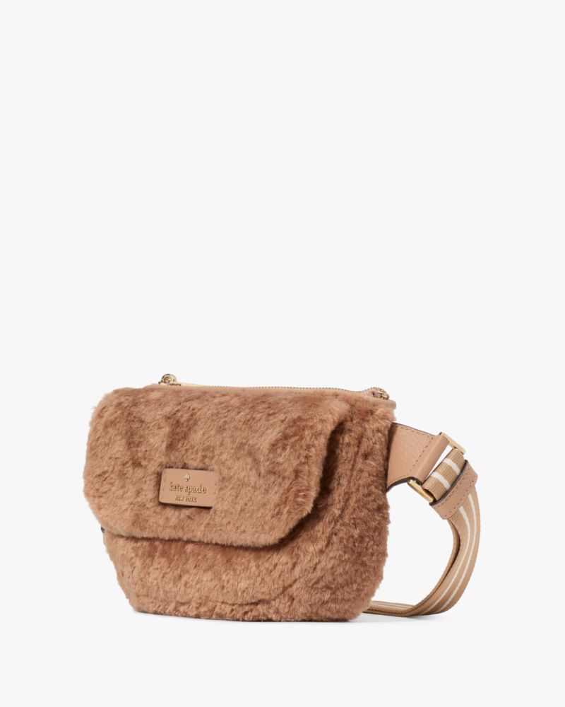 KateSpade Rosie Faux Fur Belt Bag Light Fawn