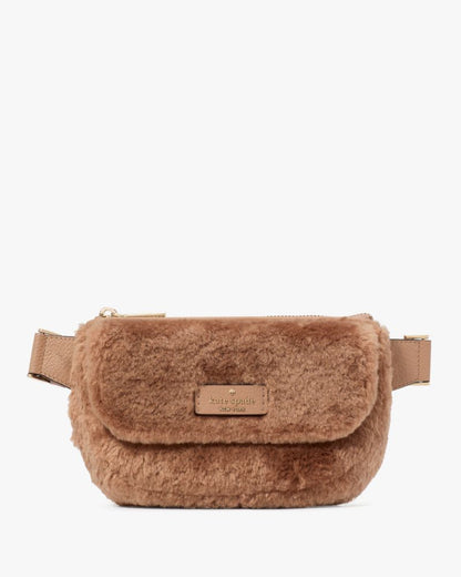 KateSpade Rosie Faux Fur Belt Bag Light Fawn
