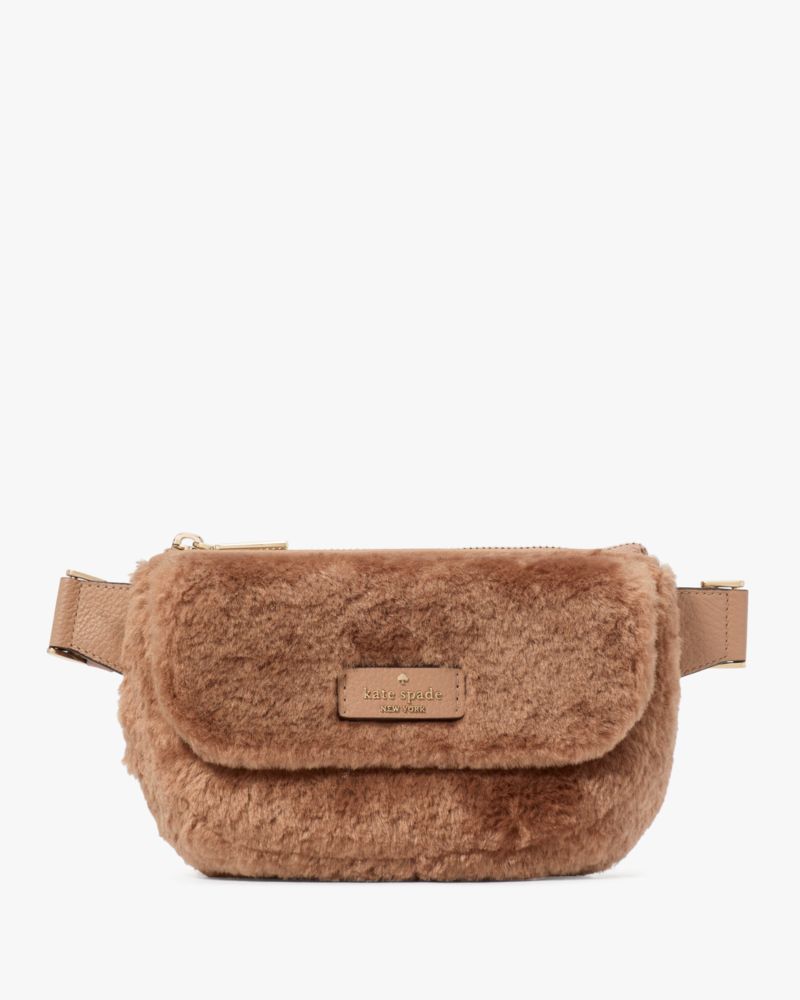 KateSpade Rosie Faux Fur Belt Bag Light Fawn