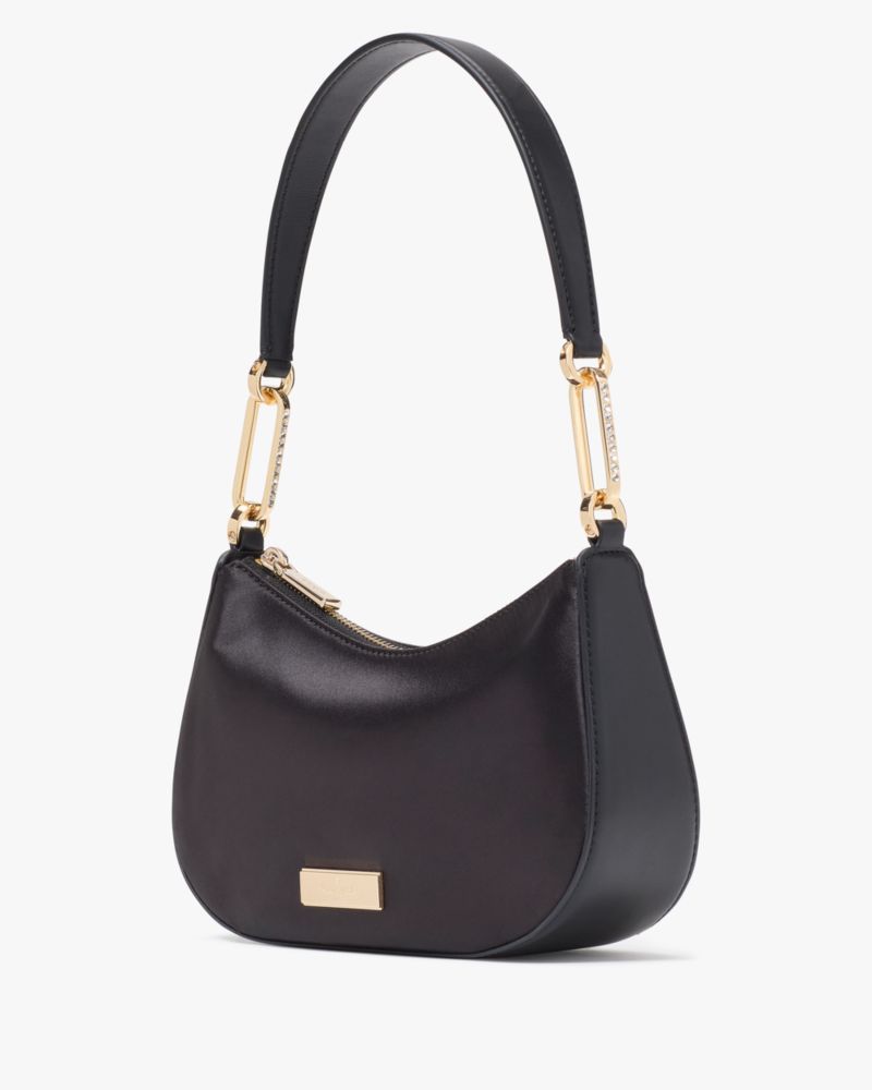 KateSpade Nina Satin Shoulder Bag Black