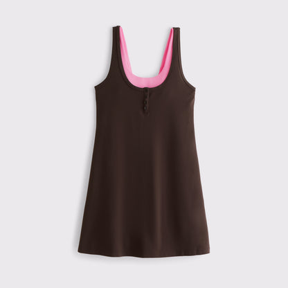 Abercrombie YPB studioFLEX Double-Layered Henley Dress