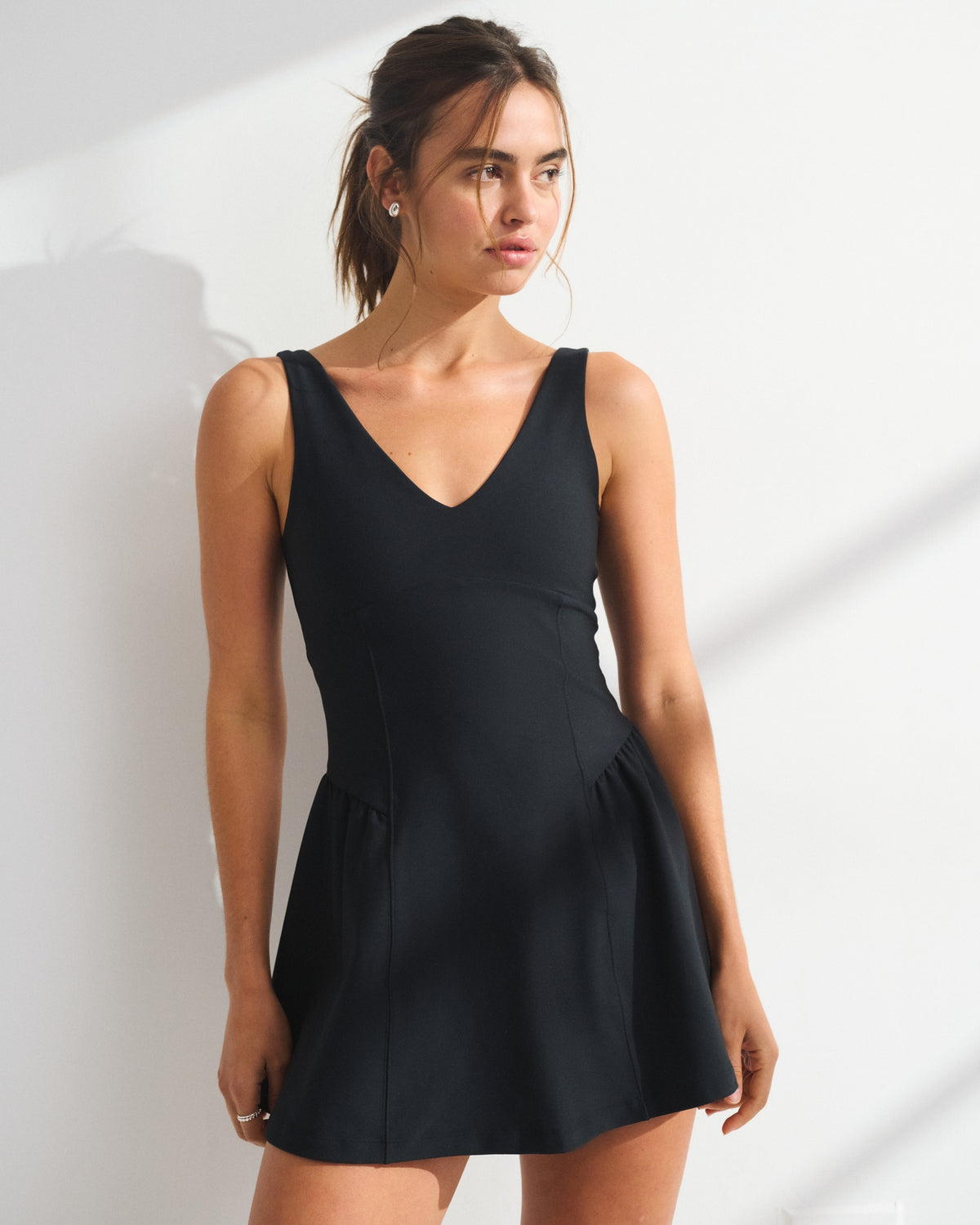 Abercrombie YPB sculptLUX V-Neck Flirty Mini Dress
