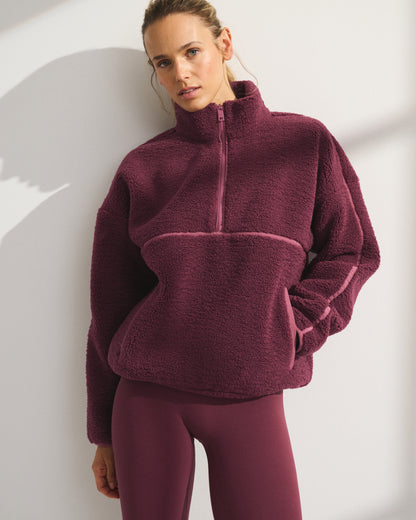 Abercrombie YPB On The Go Sherpa Half-Zip Sweatshirt