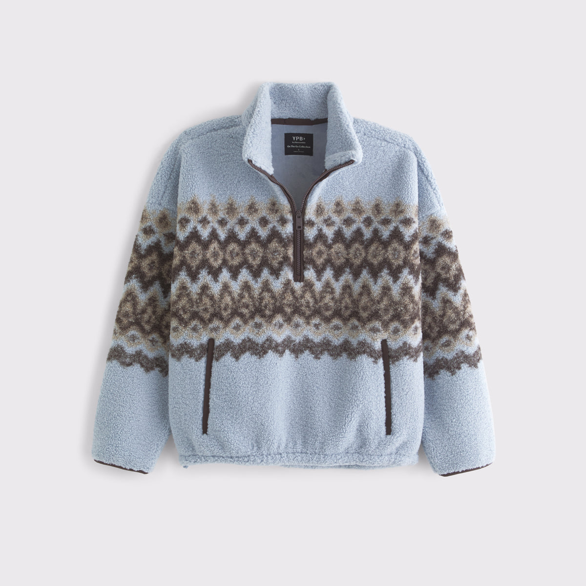 Abercrombie YPB On The Go Sherpa Half-Zip Sweatshirt