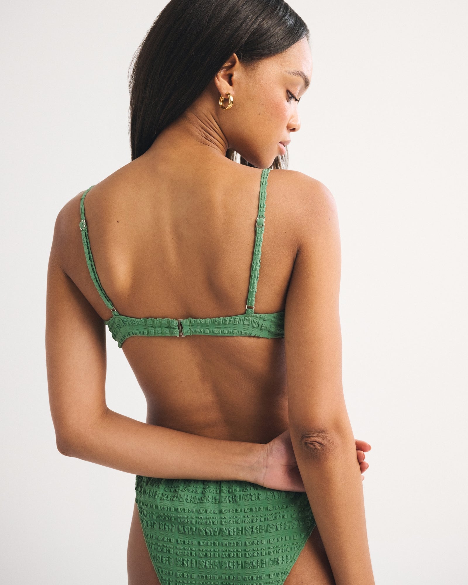 Abercrombie Gingham Ruffle Underwire Bikini Top