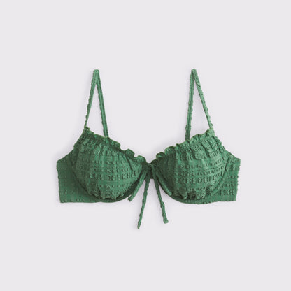 Abercrombie Gingham Ruffle Underwire Bikini Top