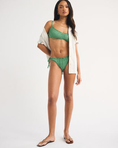 Abercrombie Low Rise Tie-Side Gingham Cheeky Bikini Bottom