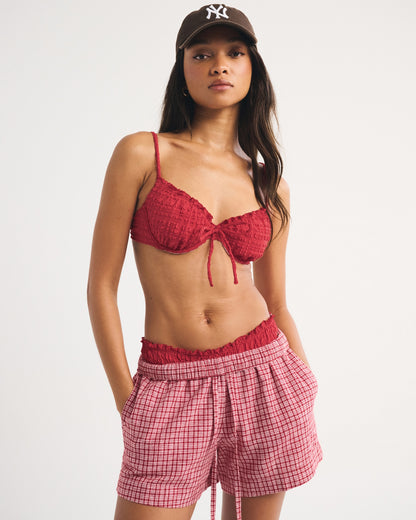 Abercrombie Gingham Ruffle Underwire Bikini Top