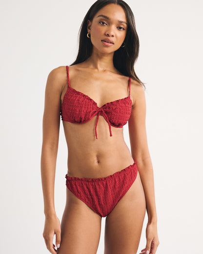 Abercrombie Mid Rise  Gingham Moderate Bikini Bottom