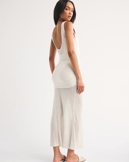 Abercrombie Draped Crochet-Style Maxi Dress Coverup