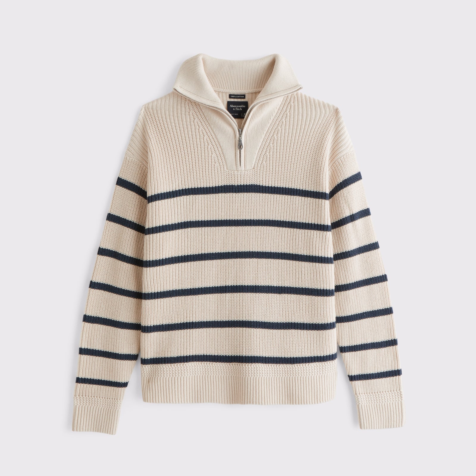 Abercrombie 100% Cotton Fold Down Collar Quarter-Zip Sweater