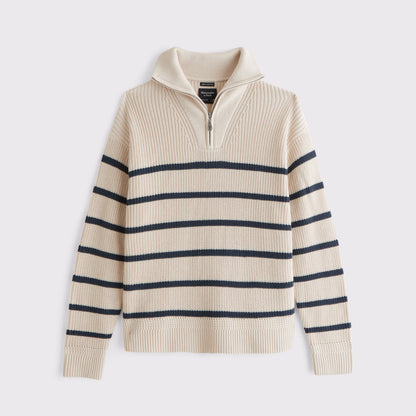 Abercrombie 100% Cotton Fold Down Collar Quarter-Zip Sweater