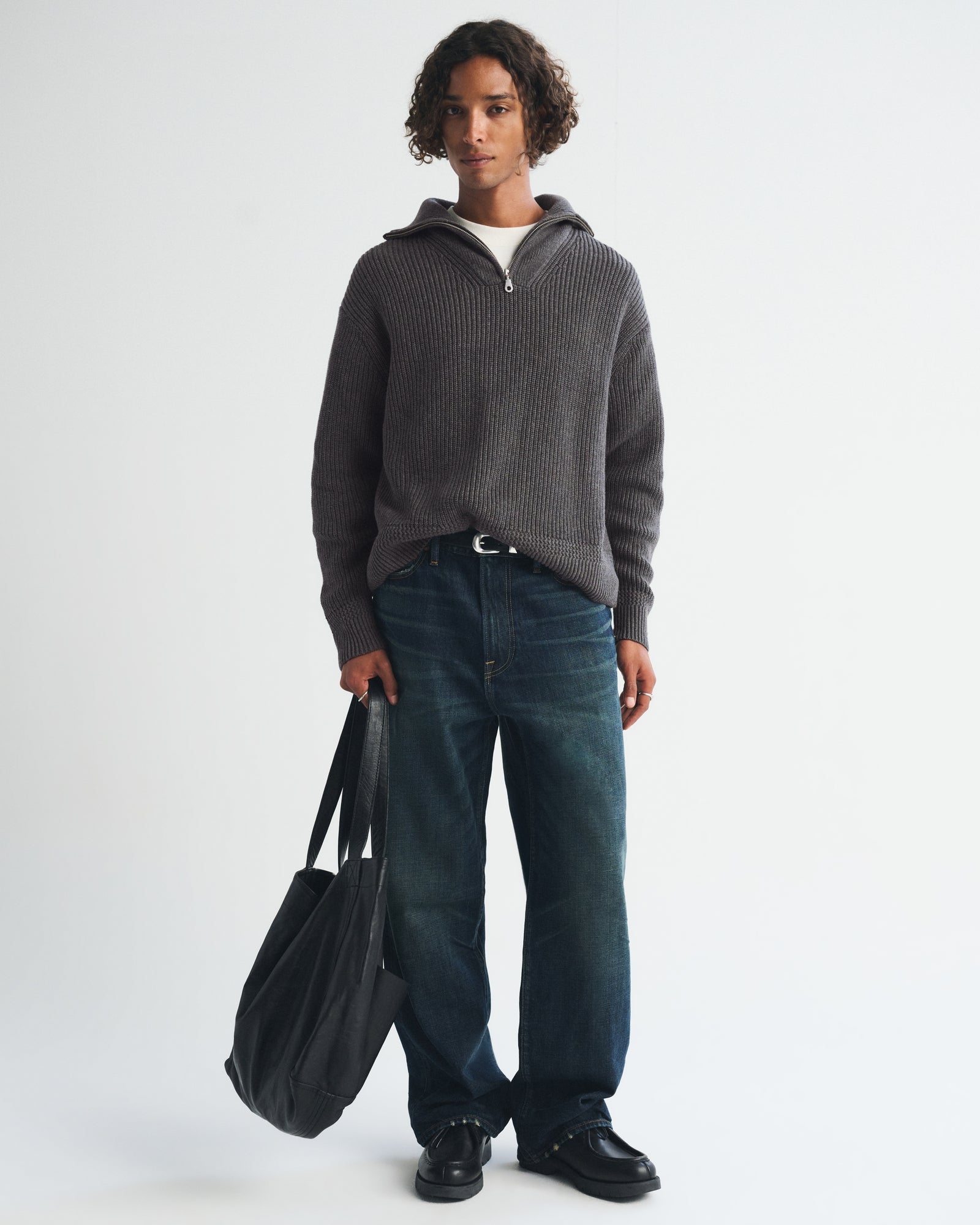 Abercrombie 100% Cotton Fold Down Collar Quarter-Zip Sweater