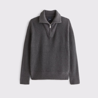 Abercrombie 100% Cotton Fold Down Collar Quarter-Zip Sweater