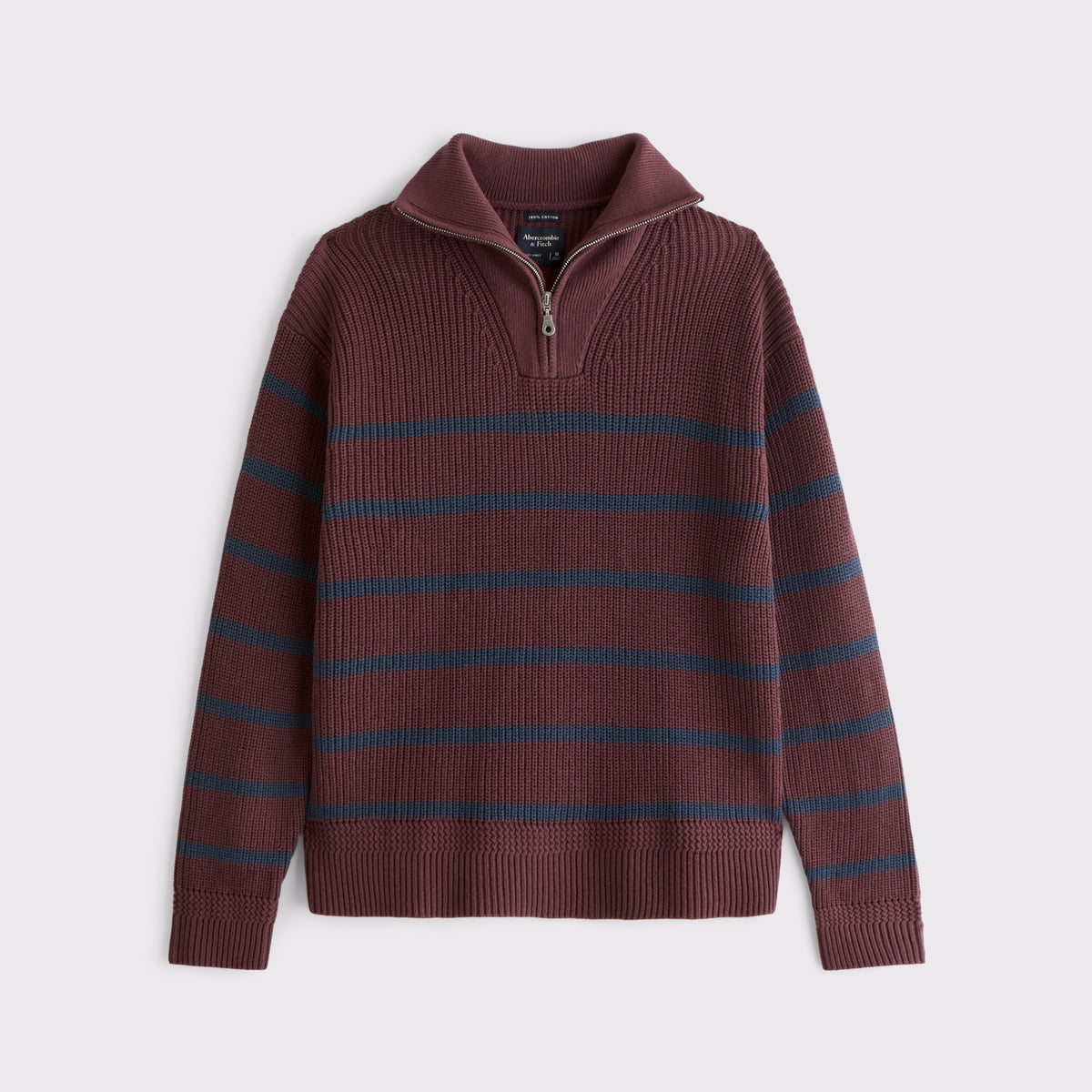 Abercrombie 100% Cotton Fold Down Collar Quarter-Zip Sweater