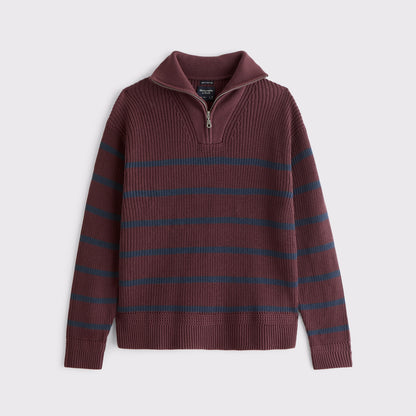 Abercrombie 100% Cotton Fold Down Collar Quarter-Zip Sweater