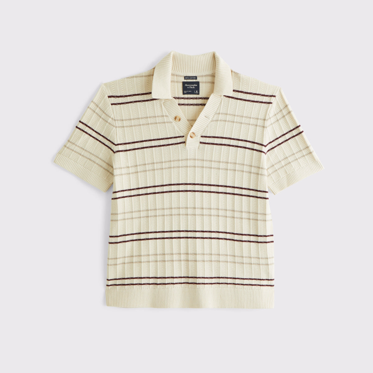 Abercrombie 100% Cotton Rib 2-Button Sweater Polo