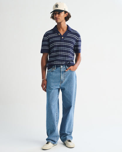 Abercrombie 100% Cotton Rib 2-Button Sweater Polo