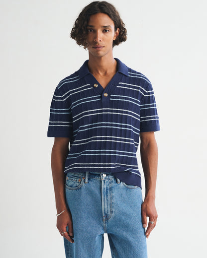 Abercrombie 100% Cotton Rib 2-Button Sweater Polo
