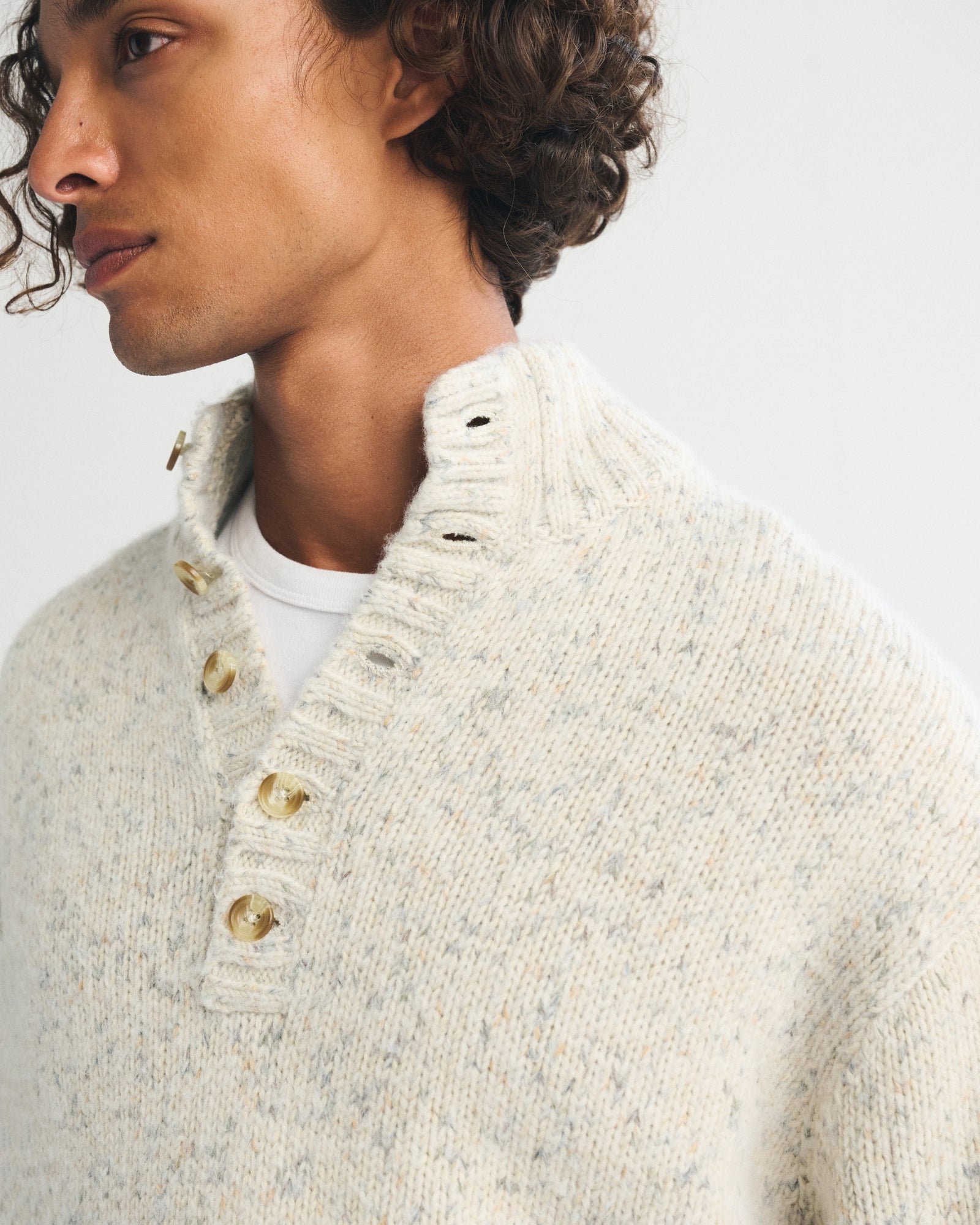 Abercrombie Henley Mock Neck Sweater