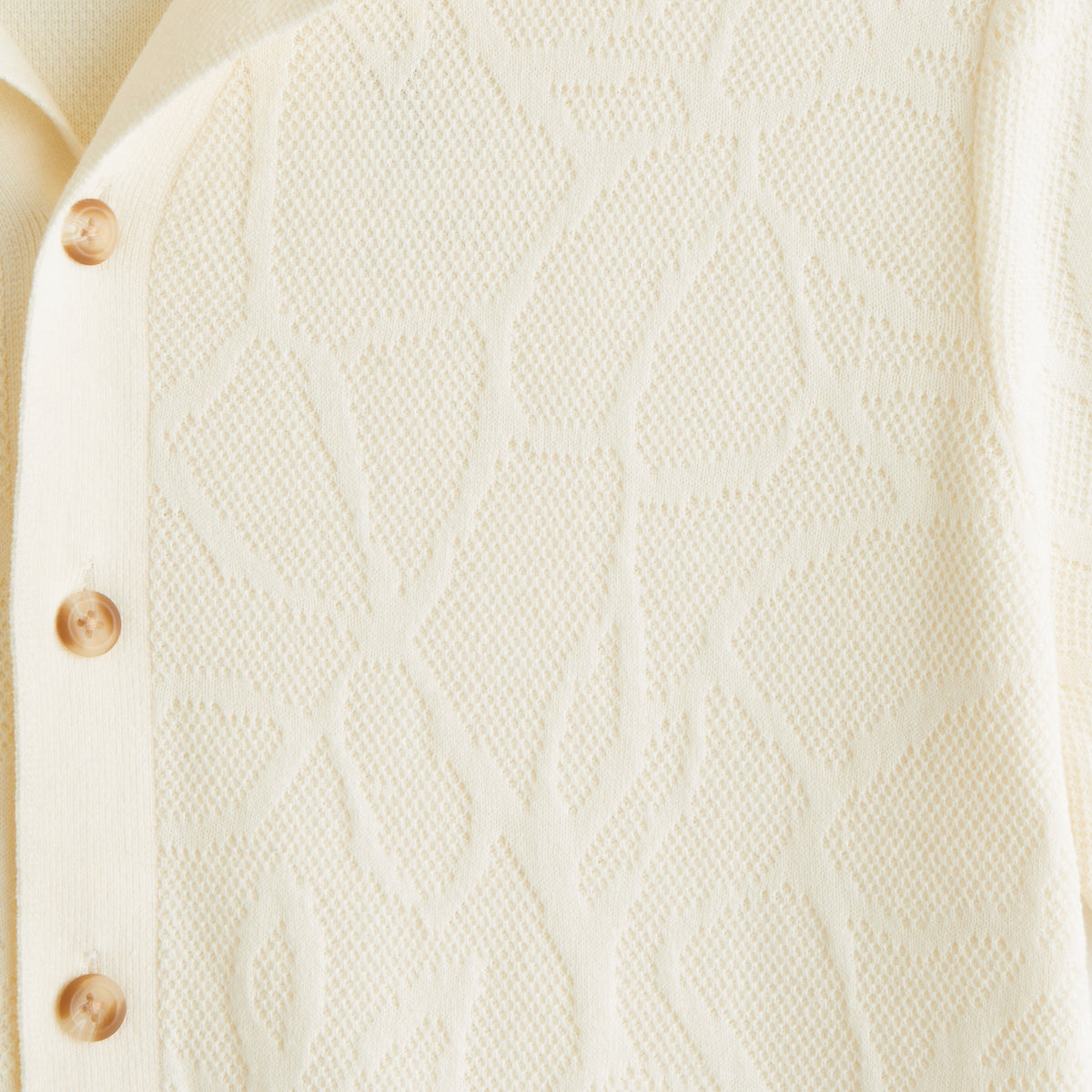Abercrombie 100% Pima Cotton Floral Button-Through Sweater Polo