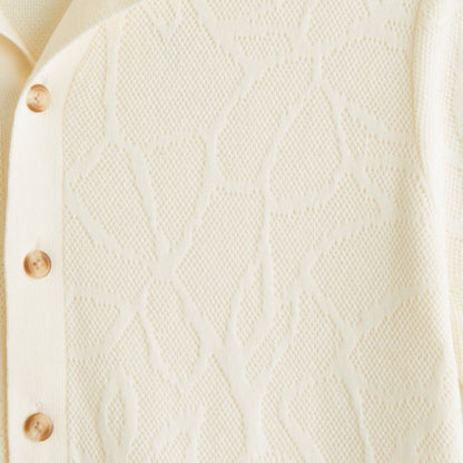 Abercrombie 100% Pima Cotton Floral Button-Through Sweater Polo