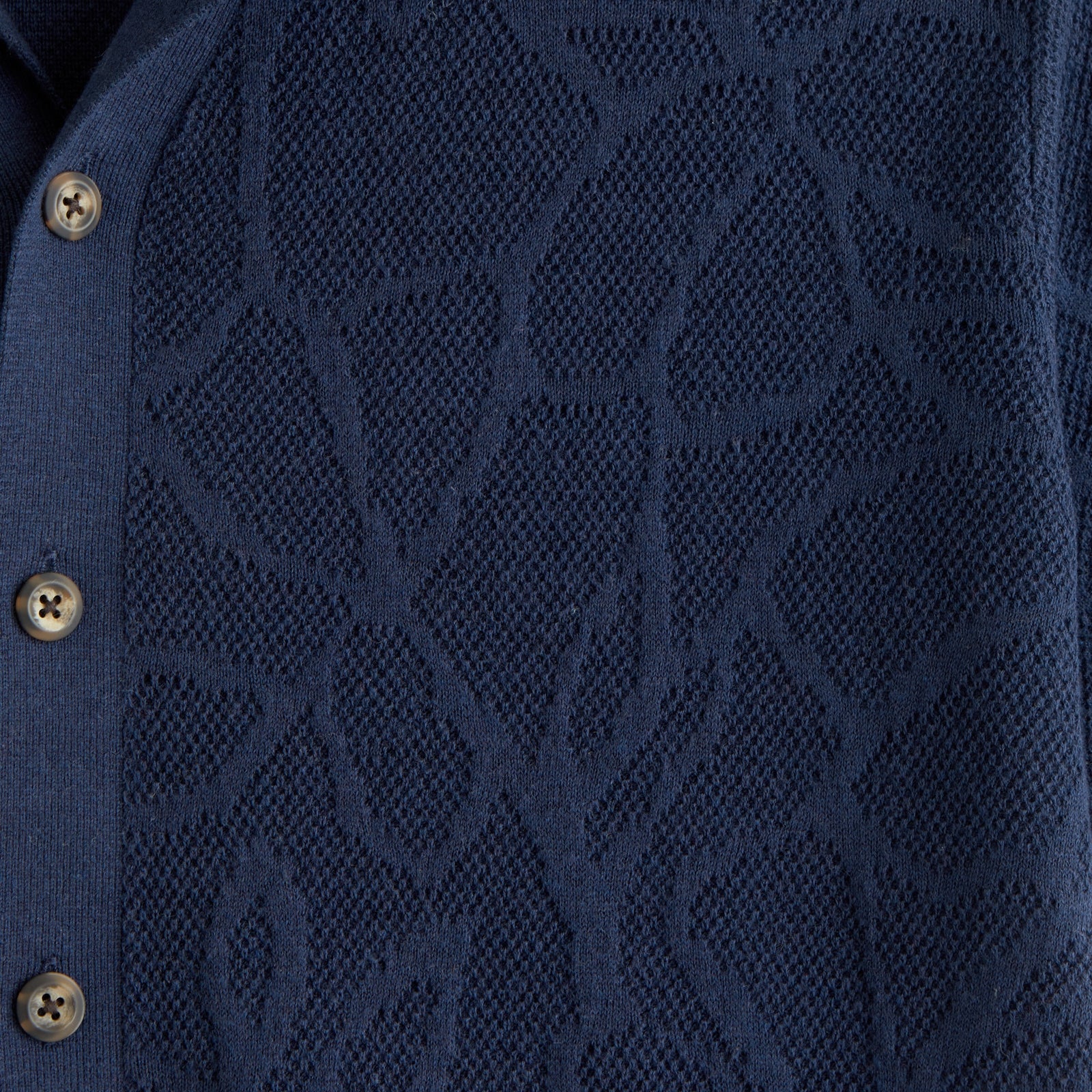 Abercrombie 100% Pima Cotton Floral Button-Through Sweater Polo