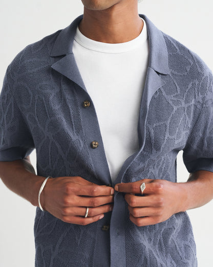 Abercrombie 100% Pima Cotton Floral Button-Through Sweater Polo