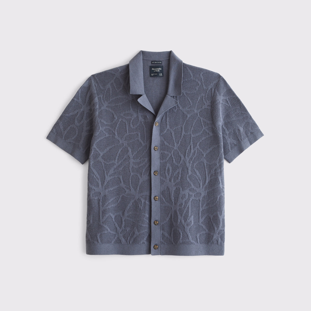 Abercrombie 100% Pima Cotton Floral Button-Through Sweater Polo