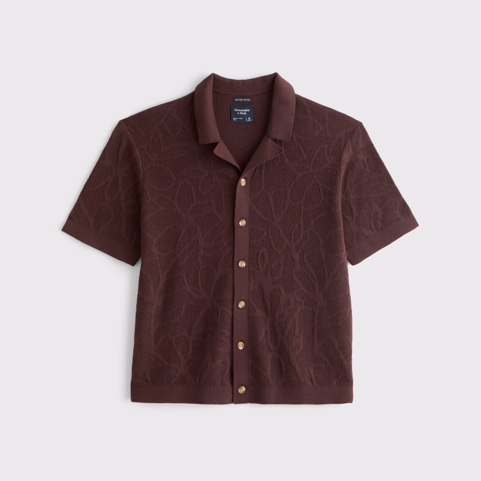 Abercrombie 100% Pima Cotton Floral Button-Through Sweater Polo