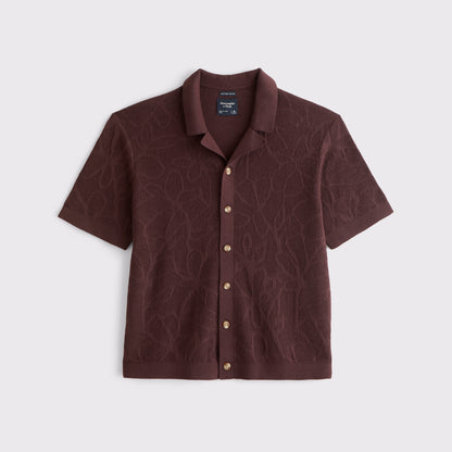 Abercrombie 100% Pima Cotton Floral Button-Through Sweater Polo