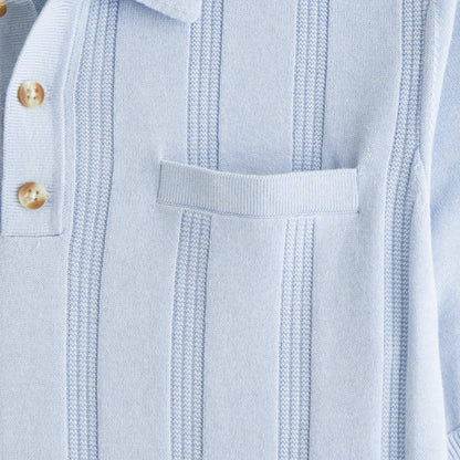 Abercrombie Refined Rib 3-Button Sweater Polo