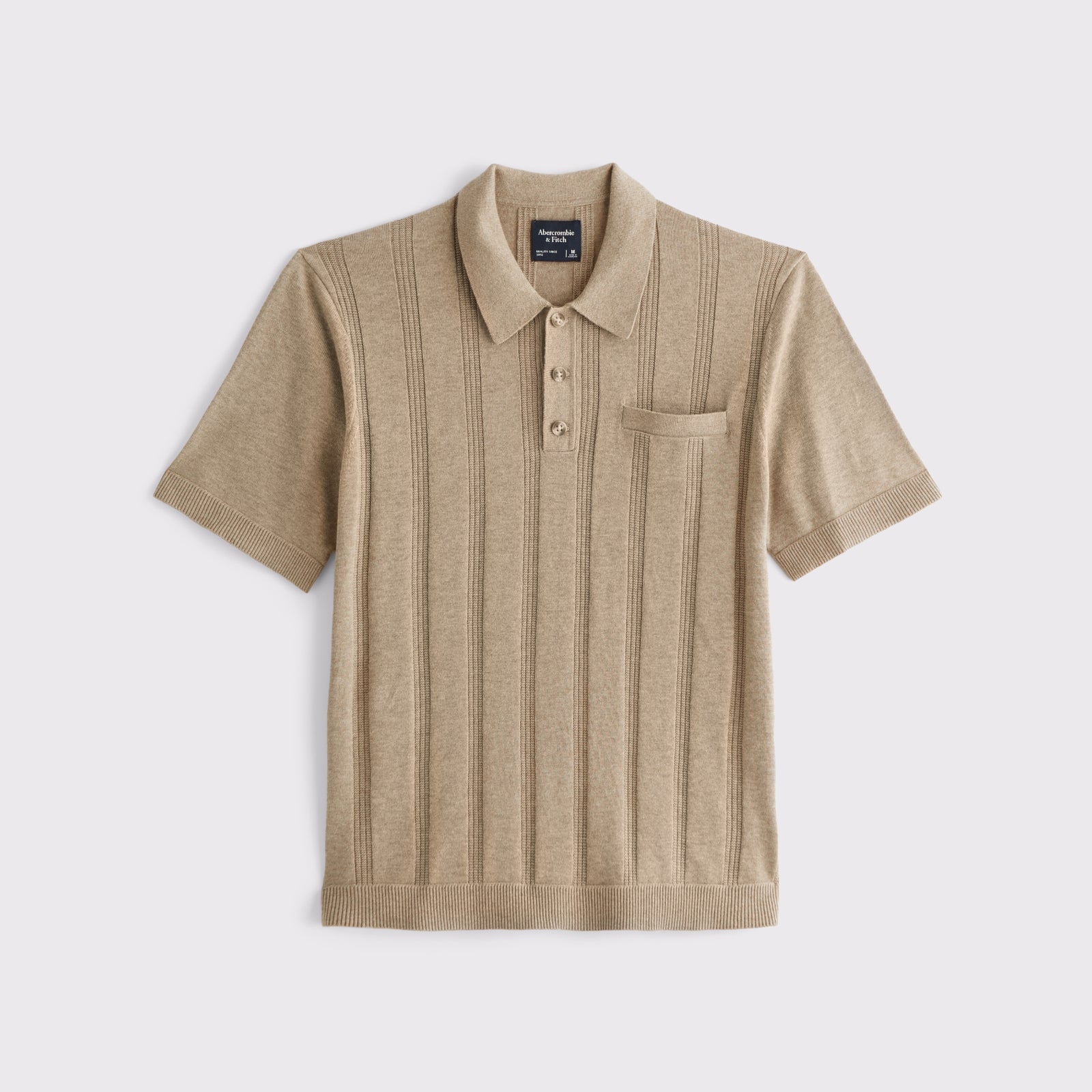 Abercrombie Refined Rib 3-Button Sweater Polo