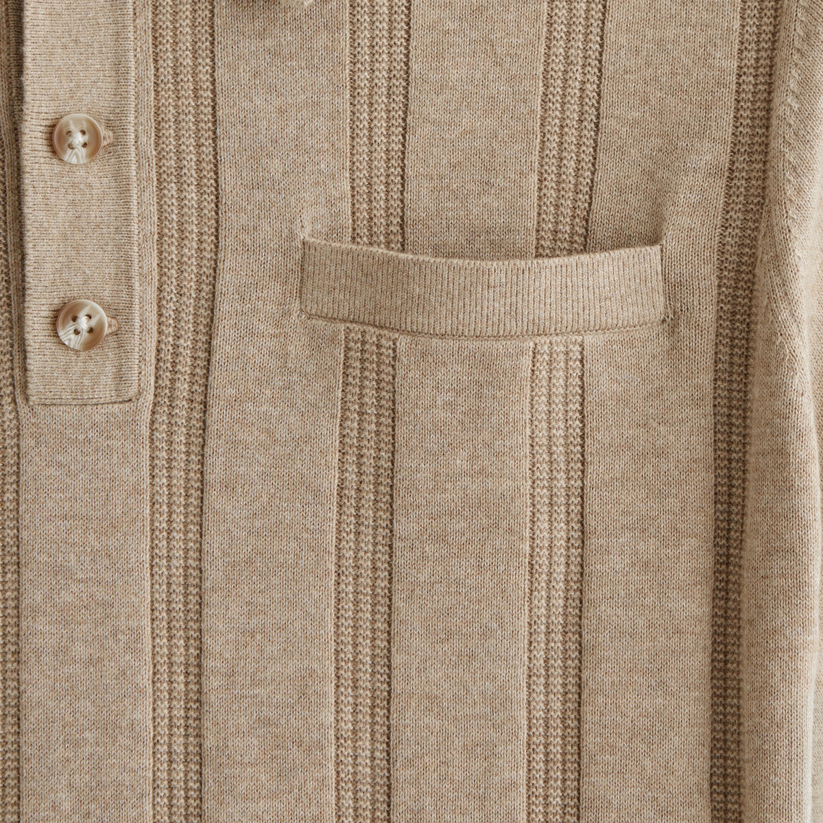 Abercrombie Refined Rib 3-Button Sweater Polo