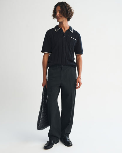 Abercrombie Refined Rib 3-Button Sweater Polo