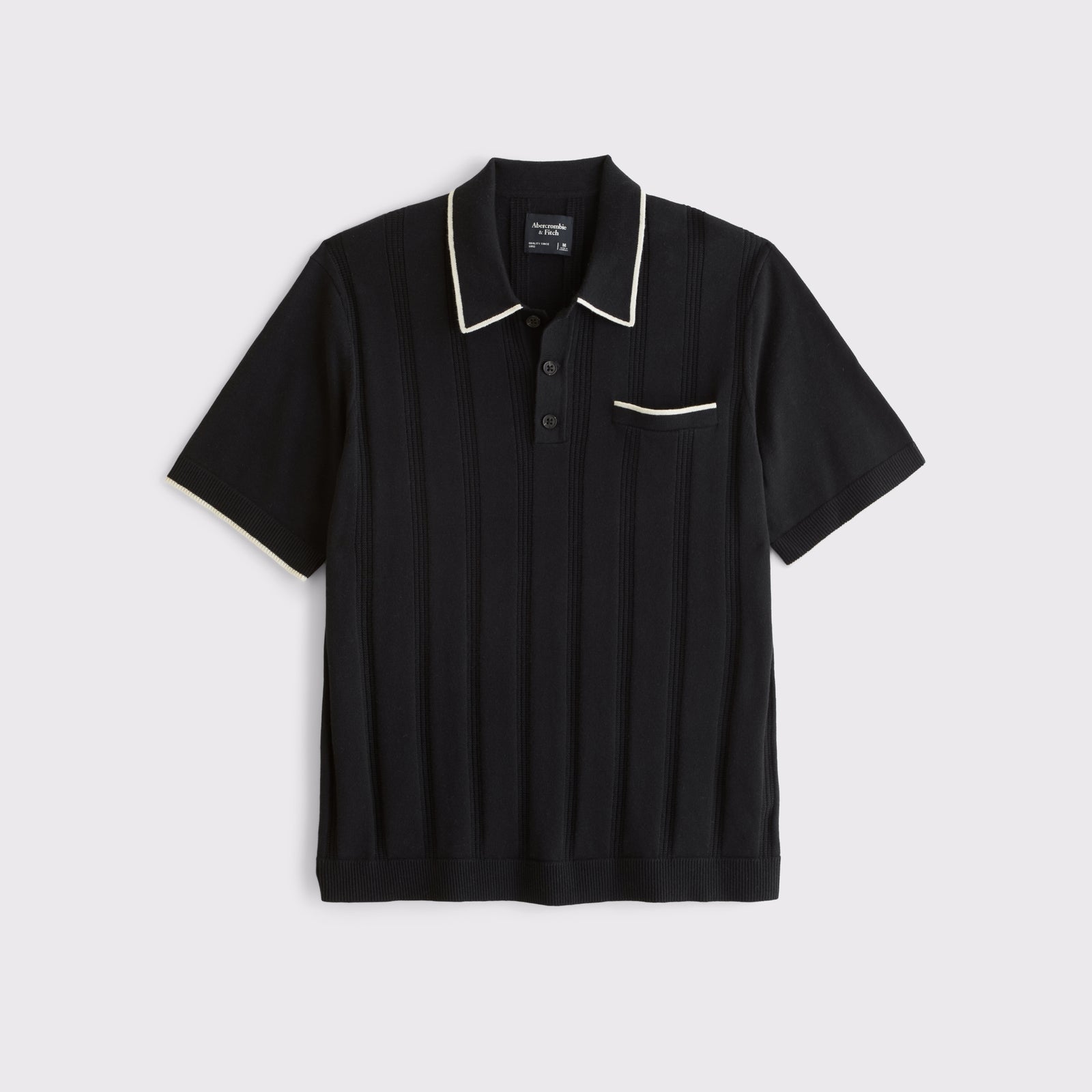 Abercrombie Refined Rib 3-Button Sweater Polo