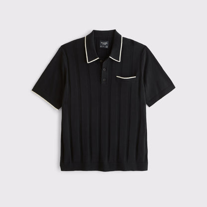 Abercrombie Refined Rib 3-Button Sweater Polo