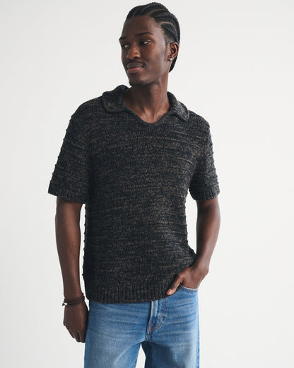 Abercrombie Textural Johnny Collar Sweater Polo
