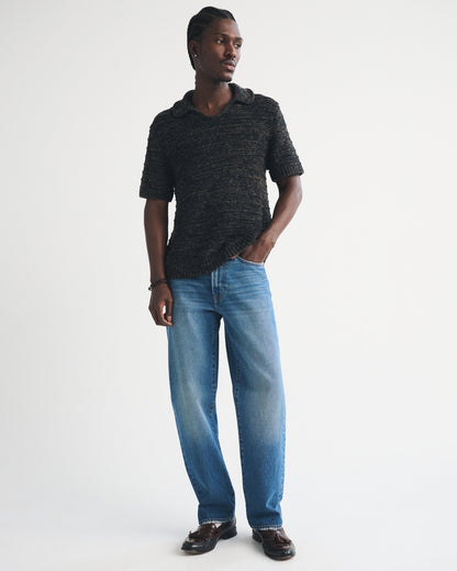 Abercrombie Textural Johnny Collar Sweater Polo