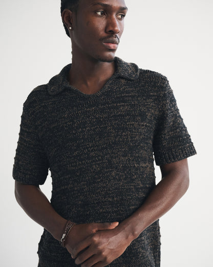 Abercrombie Textural Johnny Collar Sweater Polo
