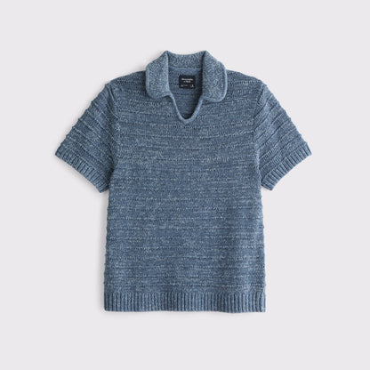Abercrombie Textural Johnny Collar Sweater Polo